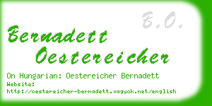 bernadett oestereicher business card